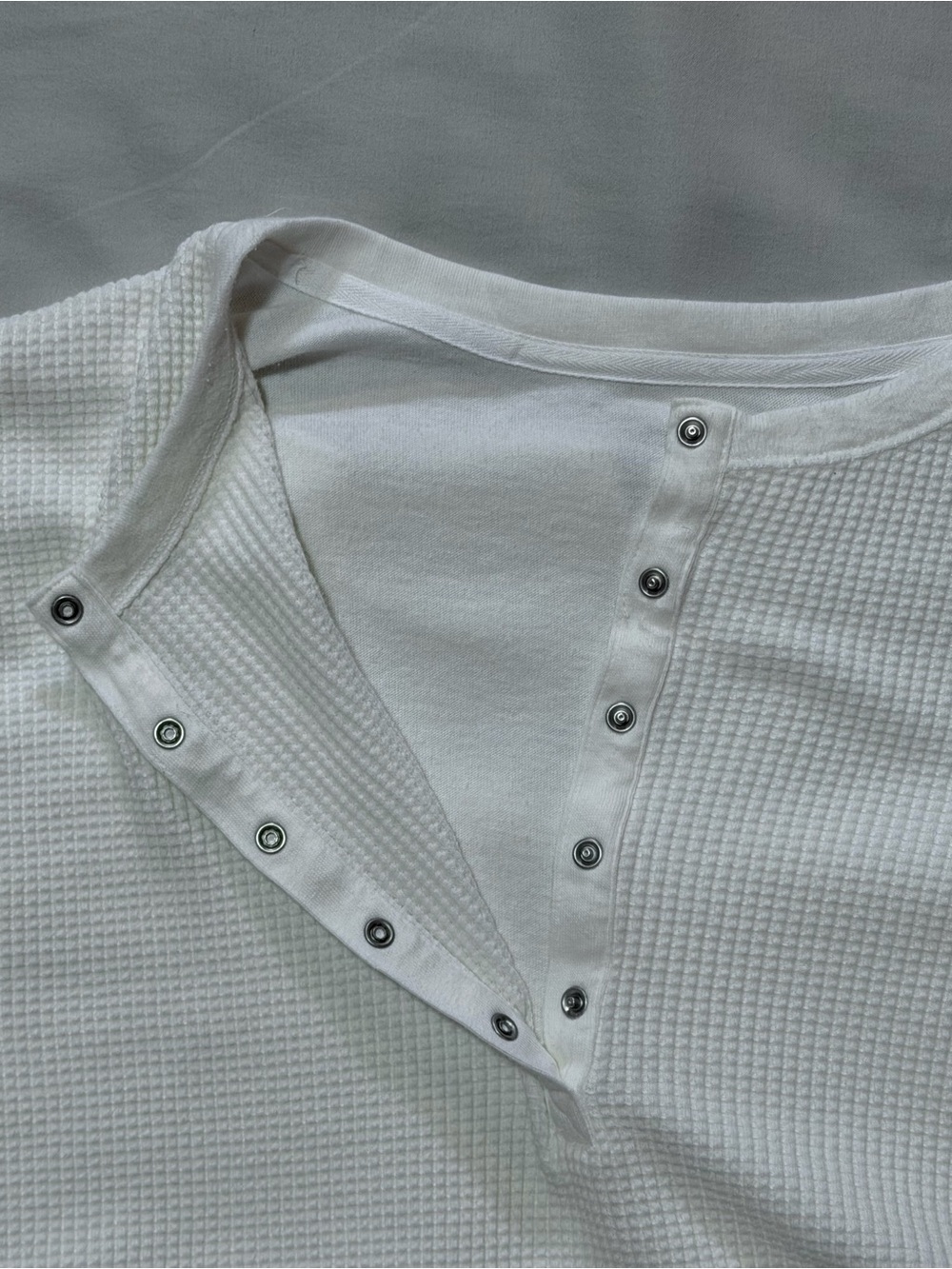 Offline by Aerie Wow Waffle Knit Henley Long Sleeve T-Shirt Large Cotton - Picture 6 of 11